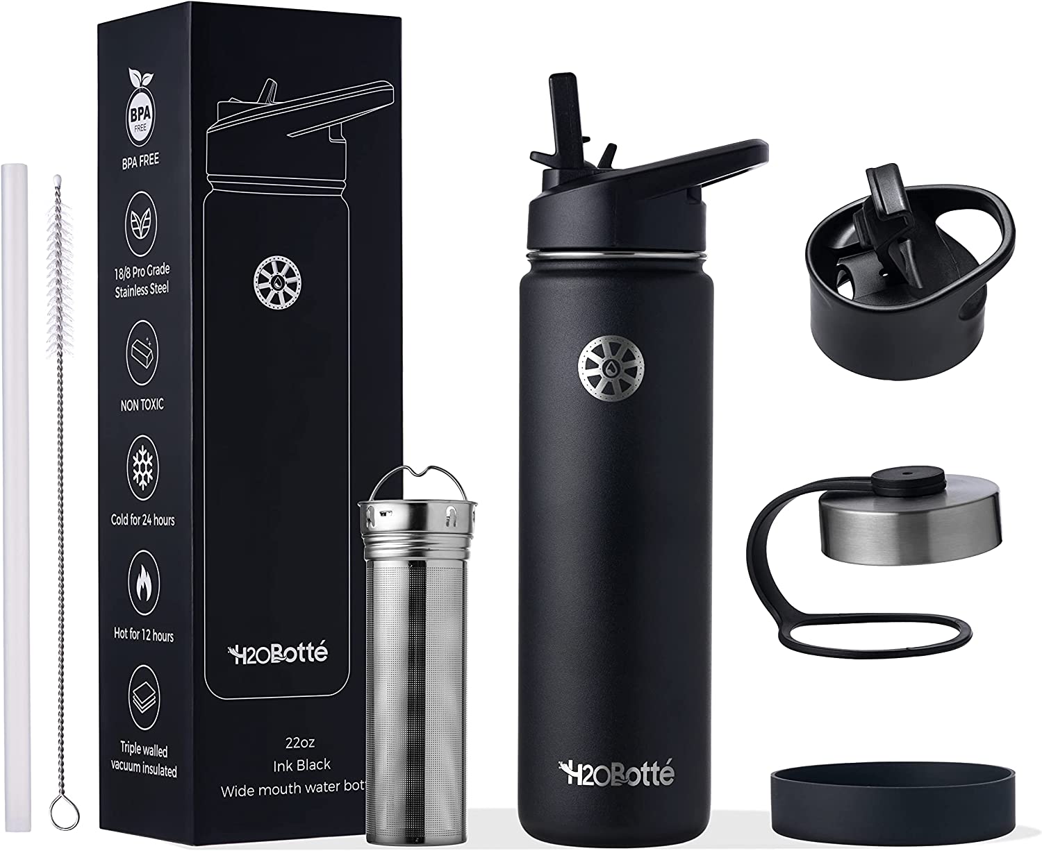 STAINLESS STEEL THERMOS WATER BOTTLE 24 HOURS HOT AND COLD