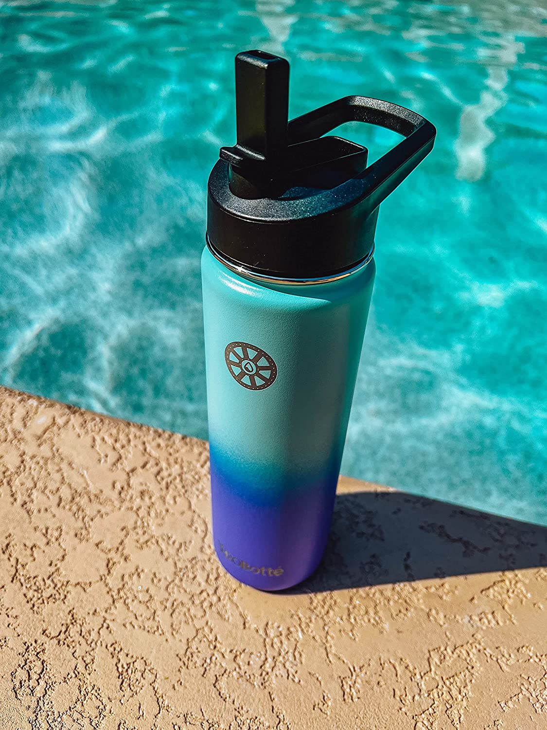 Straw Cap Ombre Mountain Hydro Flask Straw Lid Blue Ombre Hydro